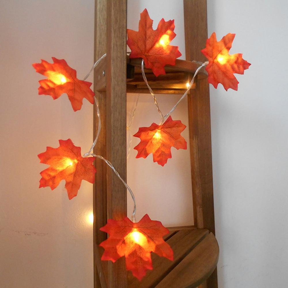 Maple Leaves Garland Led Fairy Lights for Christmas Decoration Autumn String Light