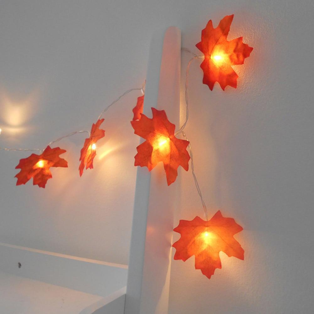 Maple Leaves Garland Led Fairy Lights for Christmas Decoration Autumn String Light