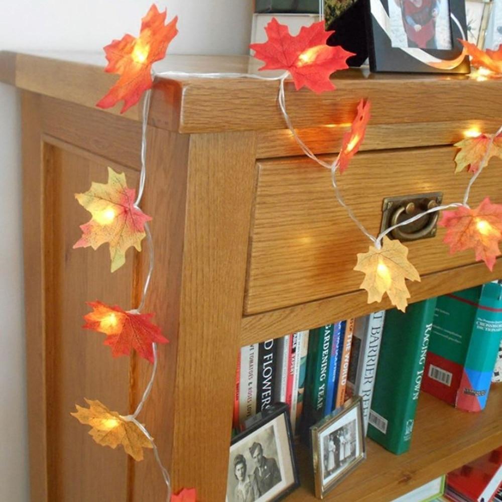 Maple Leaves Garland Led Fairy Lights for Christmas Decoration Autumn String Light