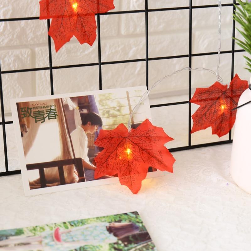 Maple Leaves Garland Led Fairy Lights for Christmas Decoration Autumn String Light
