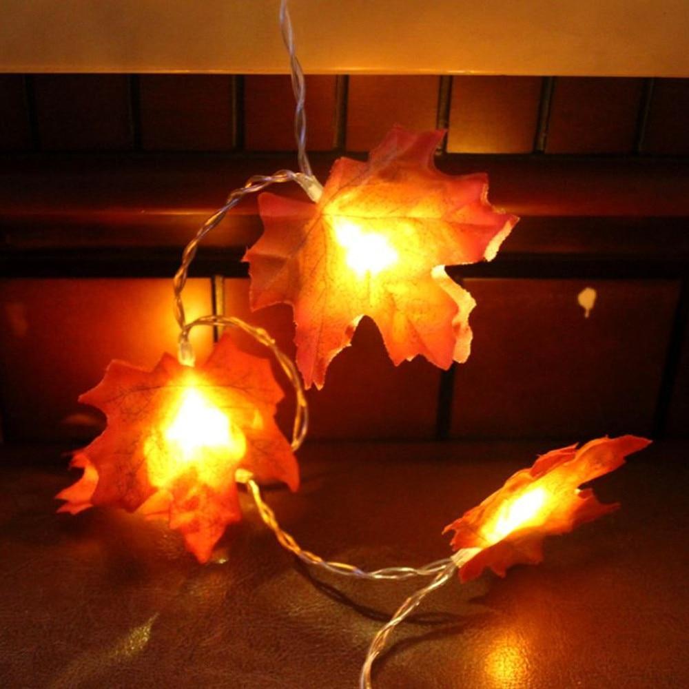 Maple Leaves Garland Led Fairy Lights for Christmas Decoration Autumn String Light