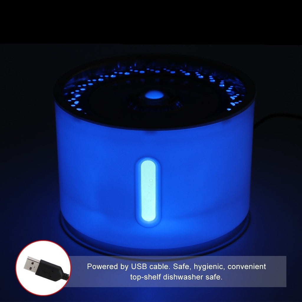 Automatic Cat Water Fountain LED Electric Mute Water Feeder