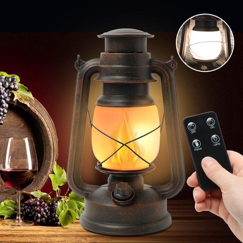 Classical LED Portable Remote Control Waterproof Flame Lamp