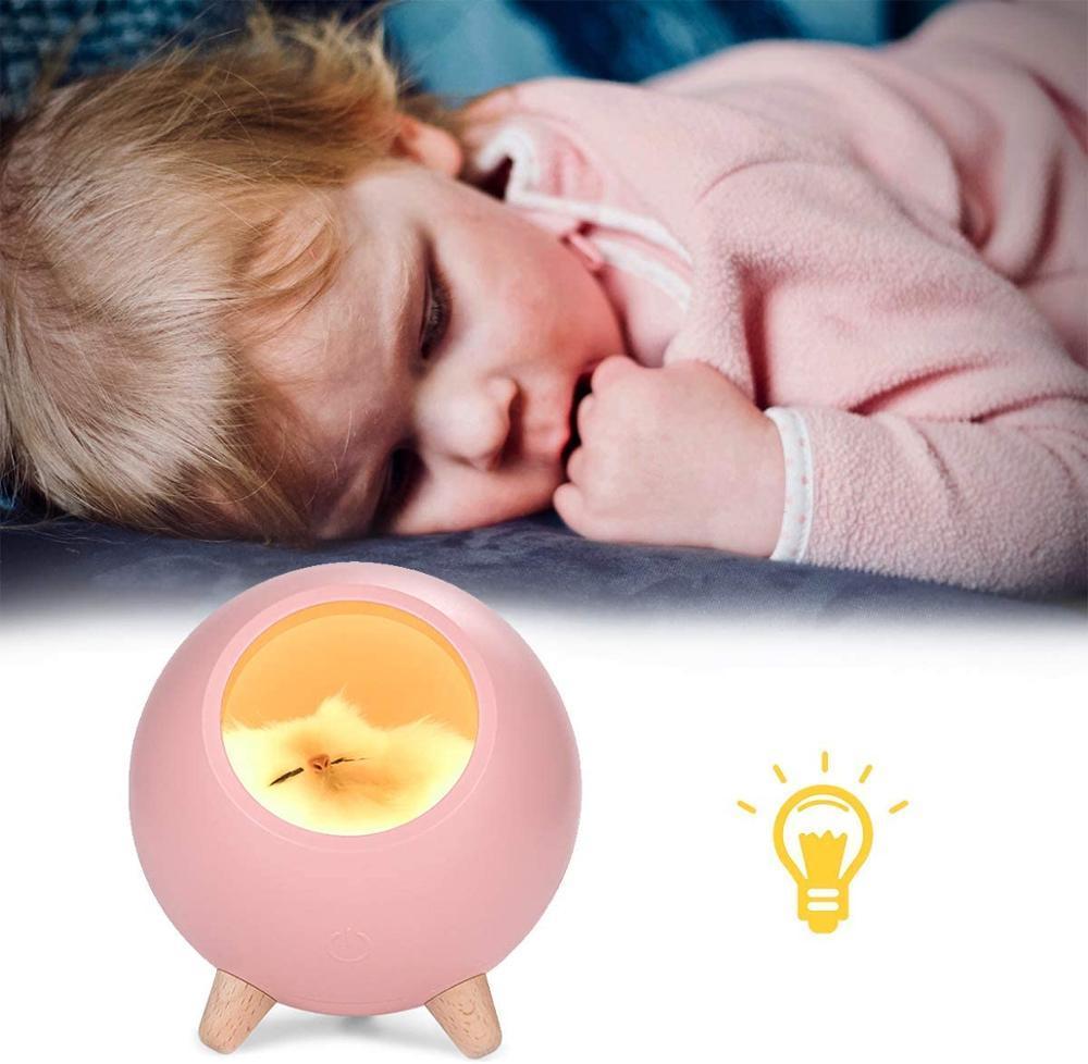 Cute Cat House Touch Dimming Night Light For Kids Baby Bedroom