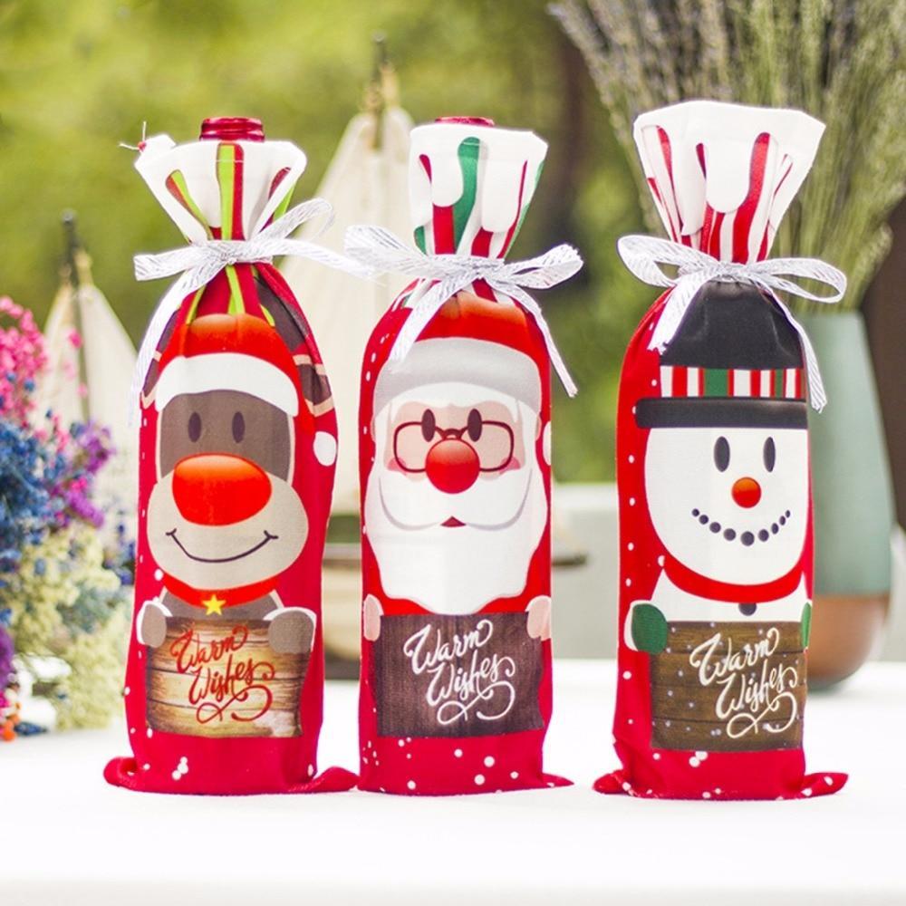 Christmas Decorations for Home Wine Bottle Cover