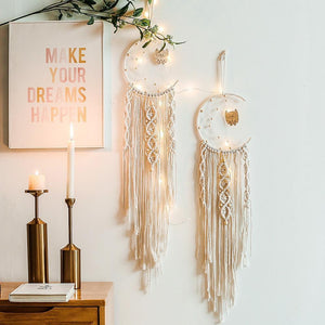 Nordic Star Moon Macrame Dream Catcher
