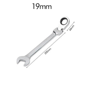 6-23mm Flexible Ratchet Spanner Nut Tool Metric Ratchet Head Cr-v Alloy Steel Open End Ring 180° Torx Repair Wrenches