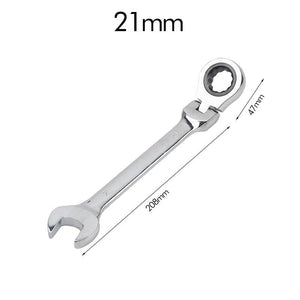 6-23mm Flexible Ratchet Spanner Nut Tool Metric Ratchet Head Cr-v Alloy Steel Open End Ring 180° Torx Repair Wrenches