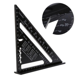 7/12 inch Metric Aluminum Alloy Triangular Angle Measuring Ruler Woodwork Quickly Square Triangle Angle Protractor