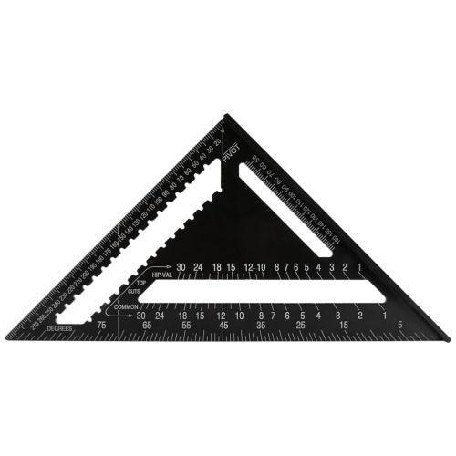 7/12 inch Metric Aluminum Alloy Triangular Angle Measuring Ruler Woodwork Quickly Square Triangle Angle Protractor