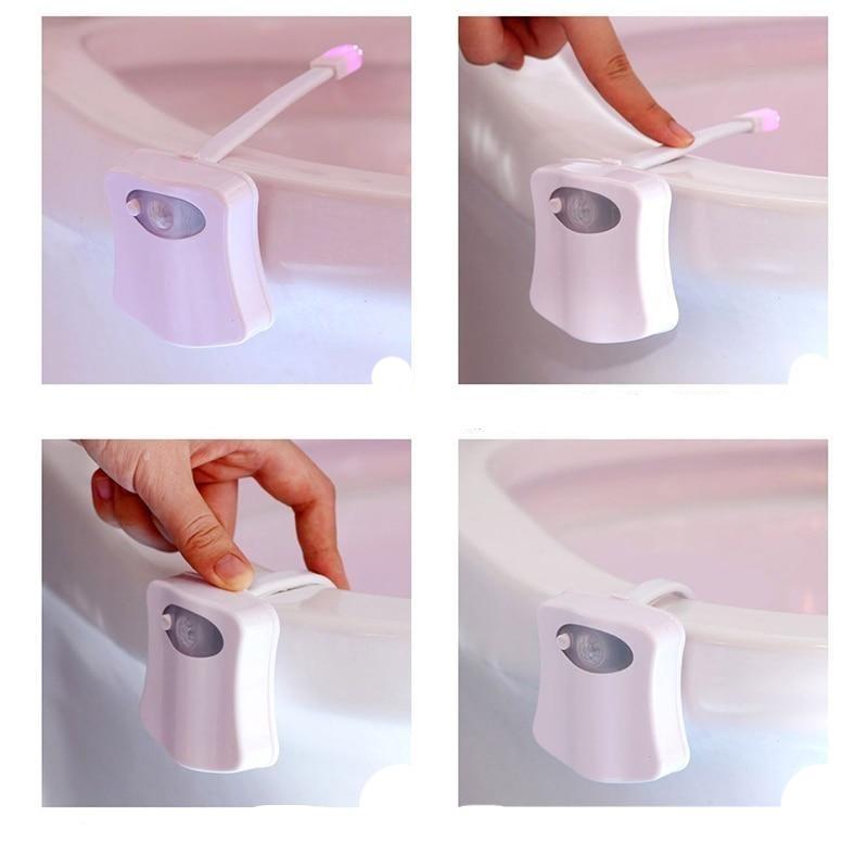 Motion Sensor Toilet Seat Night Light 8 Colors Waterproof