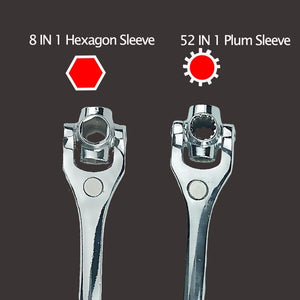 Tiger Wrench Socket Works with Spline Bolts Torx 360 Degree 6-Point 48/8 IN 1 Universial Furniture Car Repair Spanner Hand Tools