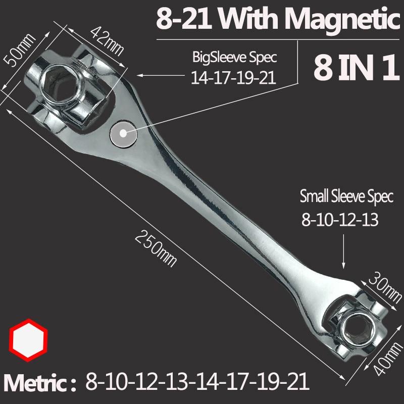 Tiger Wrench Socket Works with Spline Bolts Torx 360 Degree 6-Point 48/8 IN 1 Universial Furniture Car Repair Spanner Hand Tools