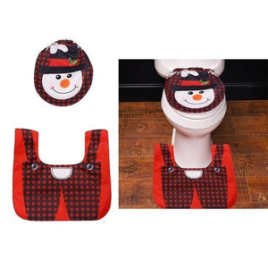 Santa Claus Rug Seat Bathroom Set Merry Christmas Decorations For Home