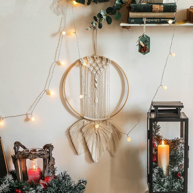 Nordic Star Moon Macrame Dream Catcher