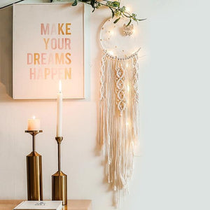 Nordic Star Moon Macrame Dream Catcher