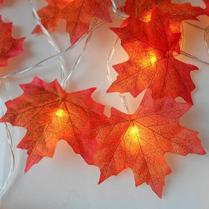 Maple Leaves Garland Led Fairy Lights for Christmas Decoration Autumn String Light