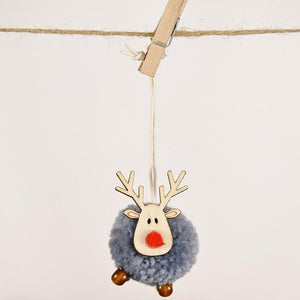 Cute Felt Wooden Elk Christmas Tree Decorations Hanging Pendant Deer Craft Ornament Christmas Decorations