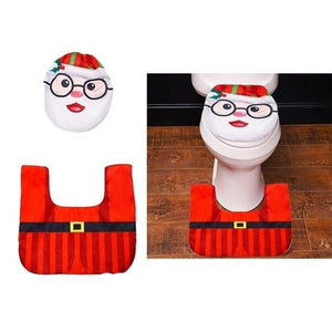 Santa Claus Rug Seat Bathroom Set Merry Christmas Decorations For Home