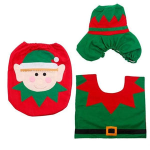 Santa Claus Rug Seat Bathroom Set Merry Christmas Decorations For Home